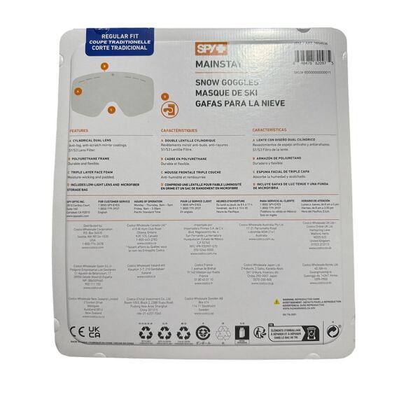 Spy+ Mainstay Snow Goggles W/ Dual Lens Helmet Compatible - Regular Fit - Picture 2 of 2